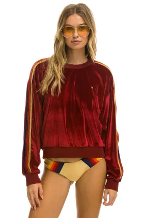 CLASSIC VELVET RELAXED SWEATSHIRT - RED