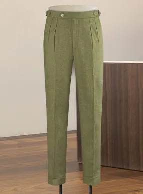 Naples Martini Green Highland Tweed Trousers