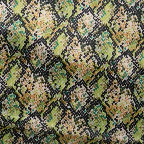 Printed Satin Velvet - CHARLOTTE - Snake - Green